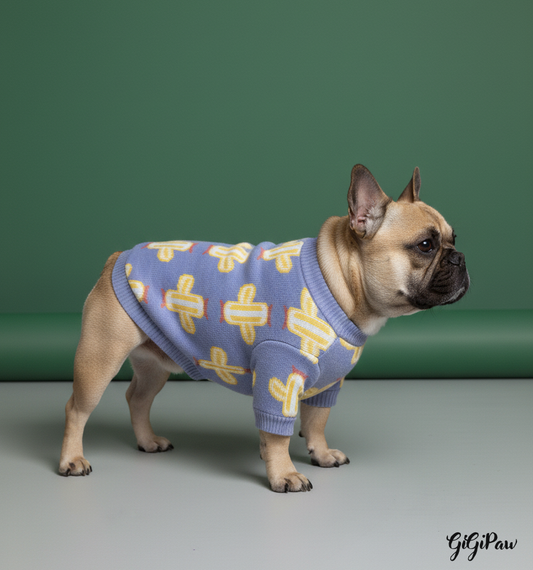 Frenchie Cozy Knit Sweater ‘Cactus’