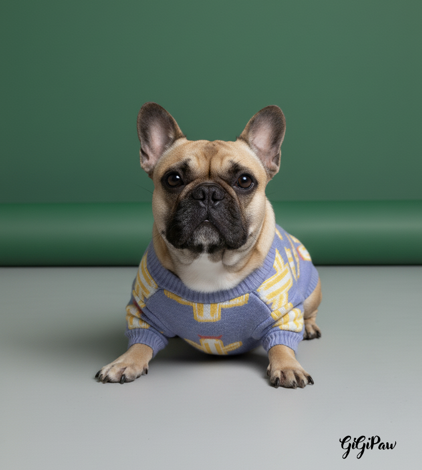 Frenchie Cozy Knit Sweater ‘Cactus’